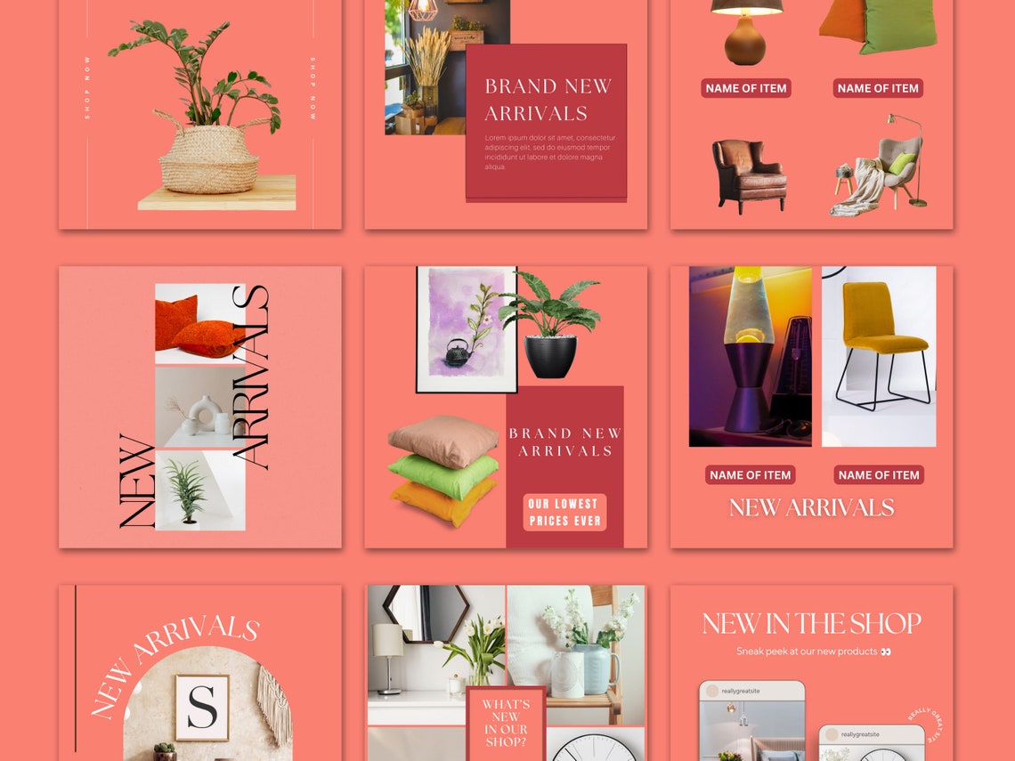 10 LTK New Arrivals Canva Templates | Salmon Pink Templates | LTK ...