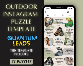 Outdoor Nature Instagram Puzzle Template | 27 Instagram Posts Puzzle Layout