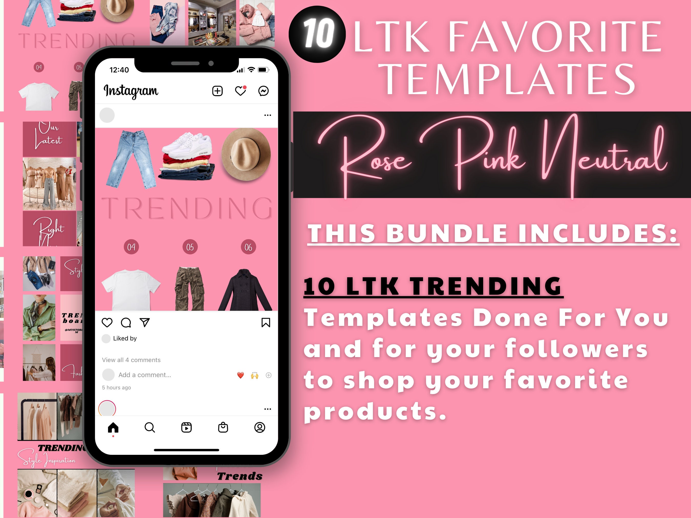 10 LTK Trending Canva Templates | Rose Pink Neutral Templates | LTK ...