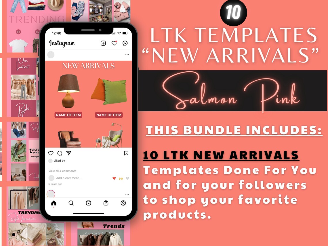 10 LTK New Arrivals Canva Templates | Salmon Pink Templates | LTK ...