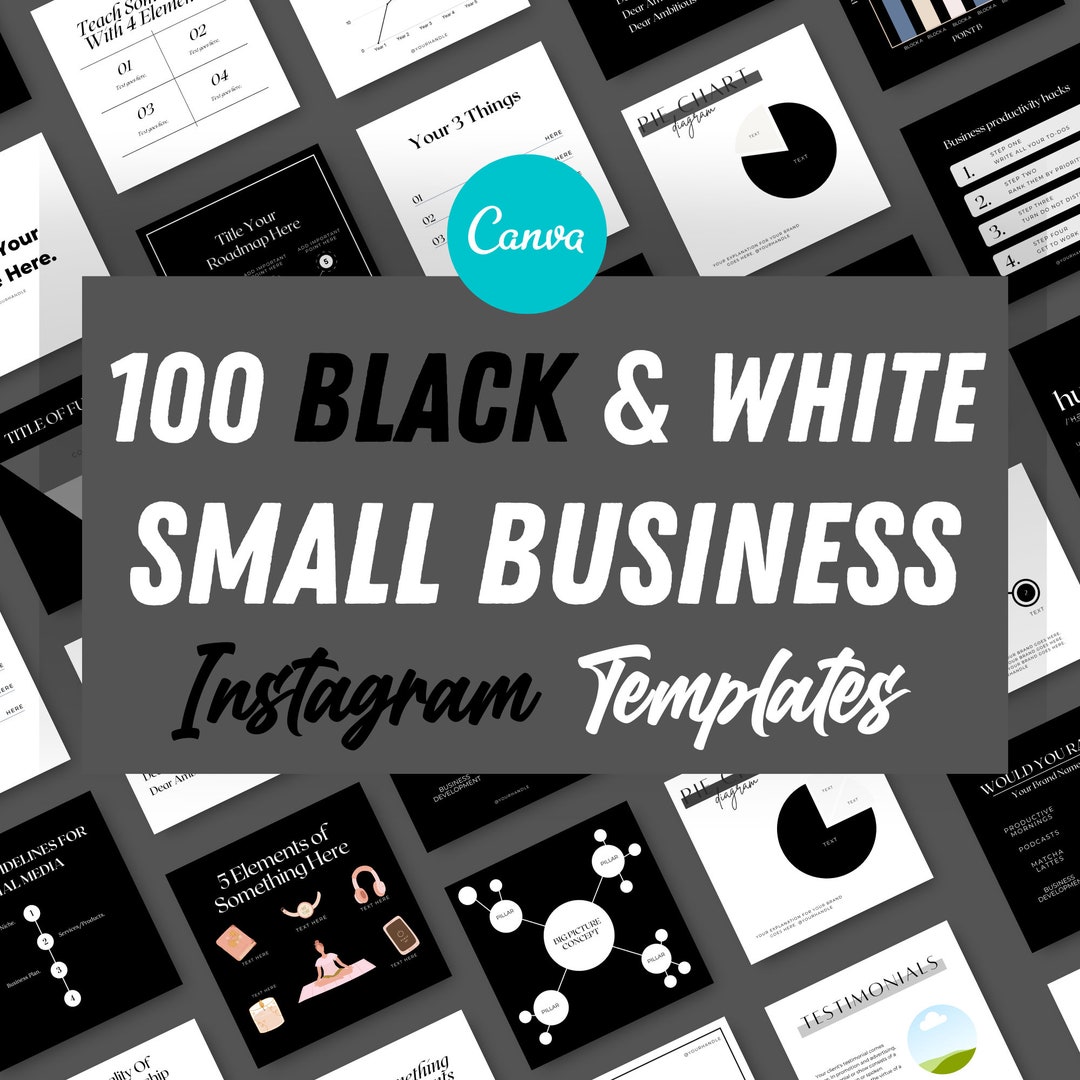 100 Black & White Instagram Templates for Small Business Etsy