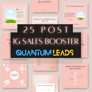 Instagram Sales And Promotional Templates 25 Feed Posts | Sales, Giveaways, Testimonials, Launches