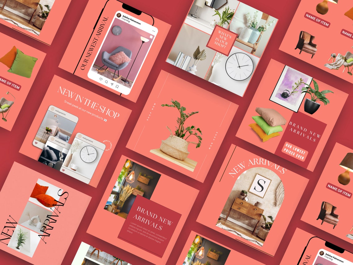 10 LTK New Arrivals Canva Templates Salmon Pink Templates LTK Collage ...