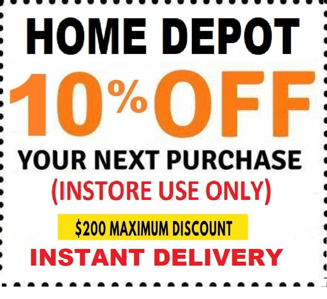 Home Depot 10% In-store Coupon Discount Exp 4/28/24 - Etsy
