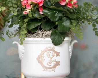 Porcelain Cachepot / Ice Bucket / Champagne Bucket / Planter / Monogram