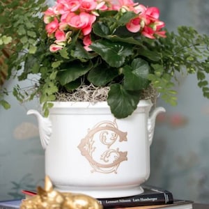 Porcelain Cachepot / Ice Bucket / Champagne Bucket / Planter / Monogram