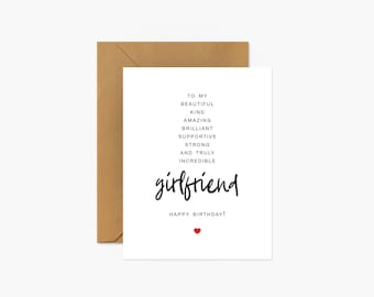 To My Girlfriend - Birthday Card for Girlfriend