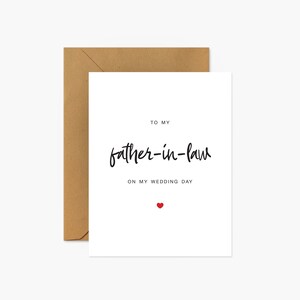 To My Father-In-Law On My Wedding Day Wedding & Anniversary Greeting Card