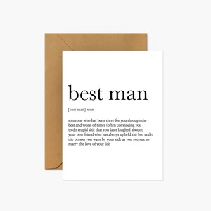 Best Man Definition Wedding & Anniversary Greeting Card