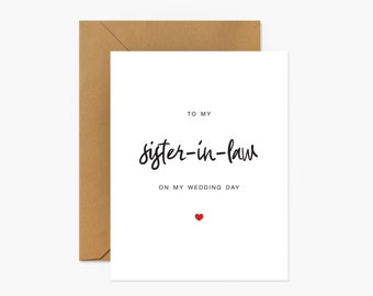 Sister-In-Law Wedding Day Card: Modern Anniversary Greeting