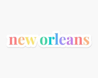 New Orleans, Louisiana - Colorful Vinyl Sticker Waterproof Travel Decal Gift