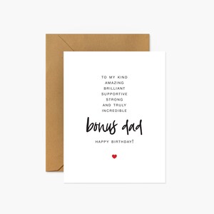 To My Bonus Dad - Birthday Greeting Card