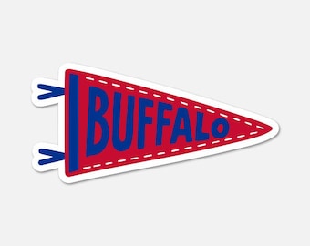 Buffalo Football Pennant Sticker for Sports Fans, Game Day Laptop Water Bottle Sticker