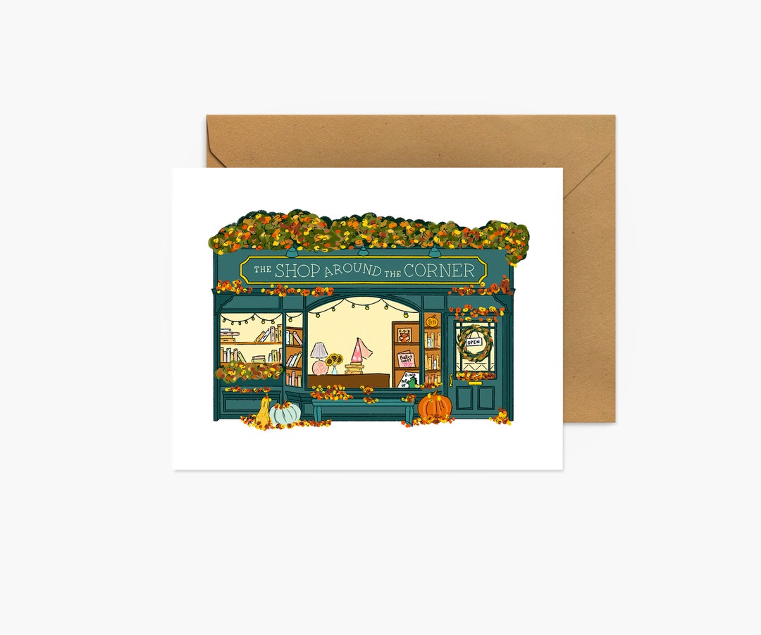 Shop Around the Corner - Fall Season Fall & Autumn Greeting Card - Etsy