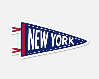 New York (G) Football Pennant Sticker Vinyl Sports Decal for Laptop Water Bottle or Journal