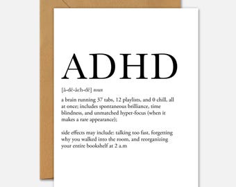 ADHD Definition – Mental Health Greeting Card