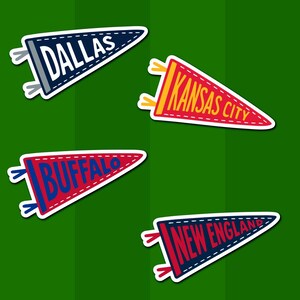 Kansas City Football Pennant Sticker Vinyl Sports Decal for Laptop Water Bottle or Journal image 2