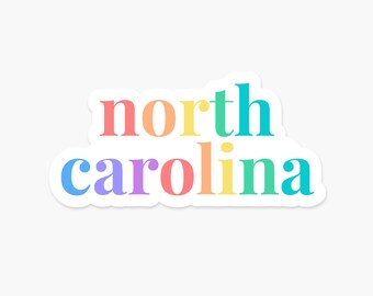 North Carolina State Sticker Colorful Travel Vinyl Decal