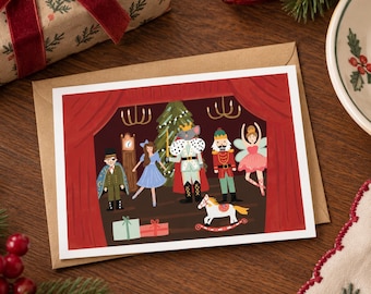 Illustrated Nutcracker Ballet Holiday Card – Christmas Celebration Greeting