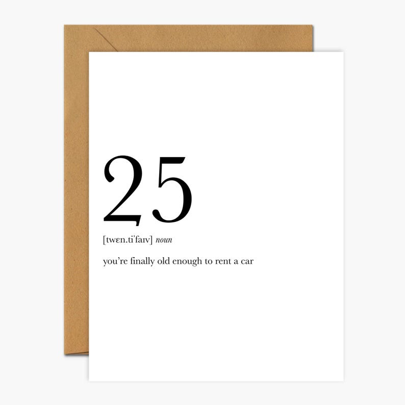 25th Birthday Definition Card Milestone Moments Greeting image 1