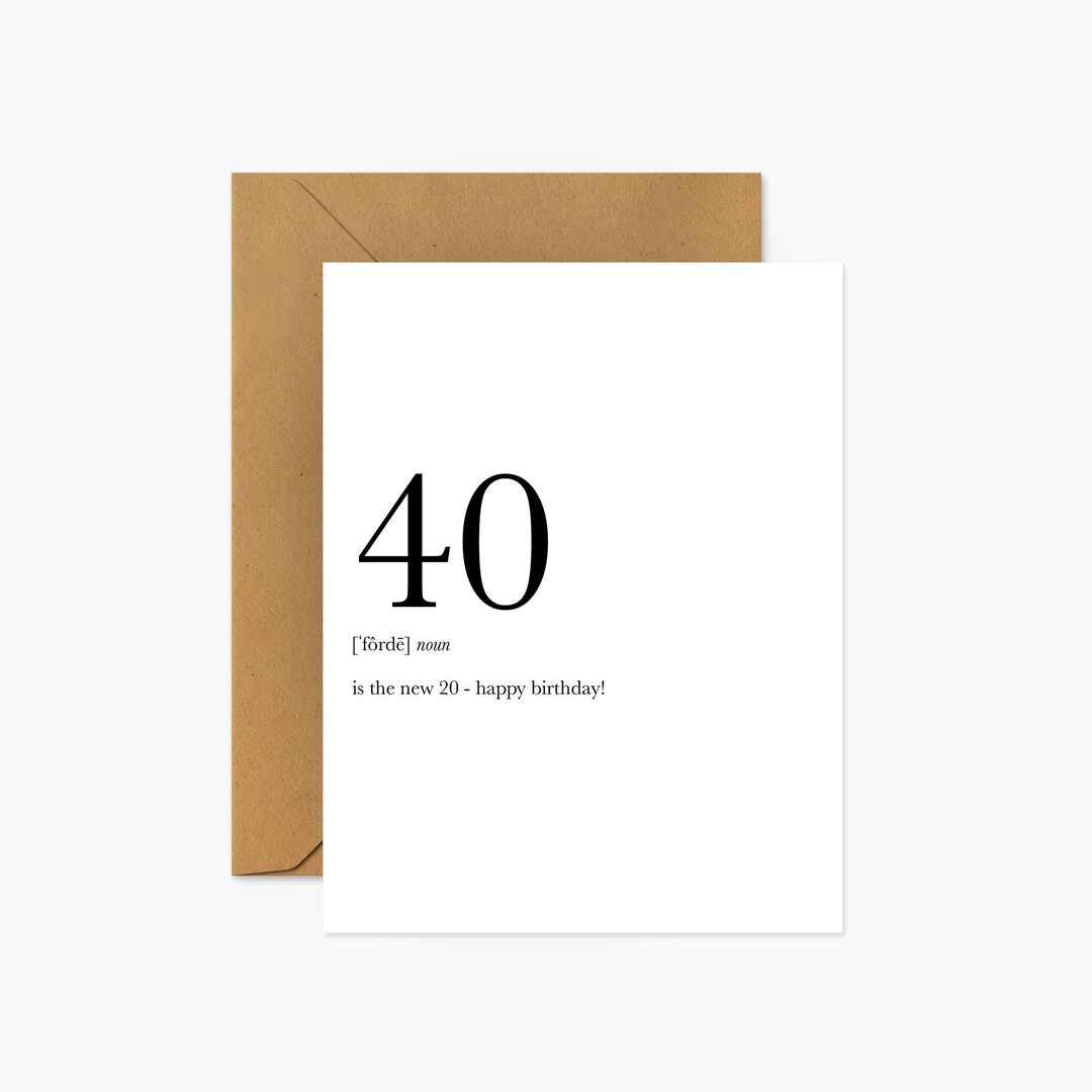 40 Definition Milestone 40th Birthday Birthday Greeting Card - Etsy