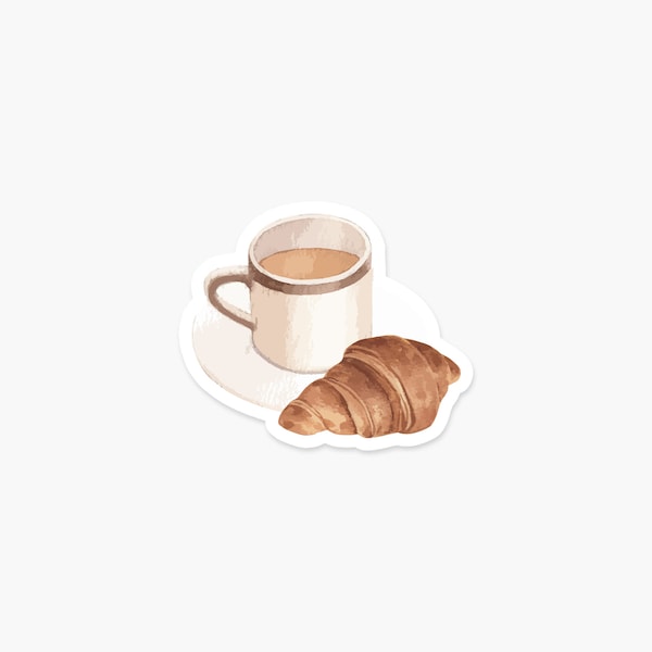 Coffee and Croissant - Food Sticker