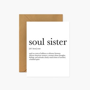 Soul Sister Definition Love & Friendship Greeting Card