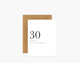30 Definition Milestone 30th Birthday - Birthday Greeting Card