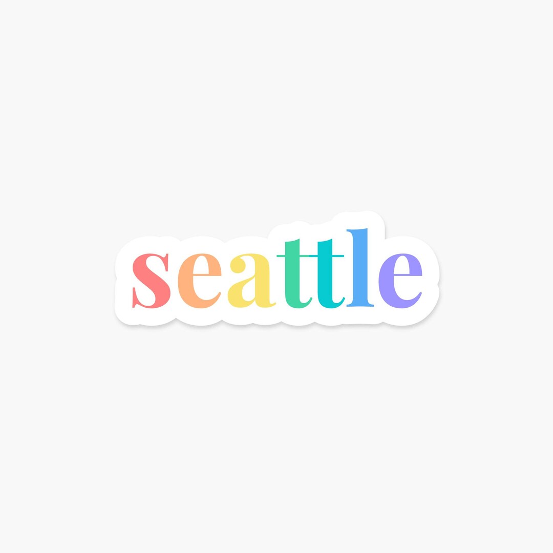 Seattle Rainbow Sticker Weatherproof Vinyl Decal for Laptop Water ...