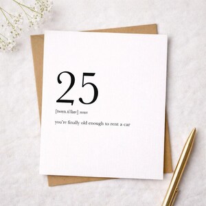25th Birthday Definition Card Milestone Moments Greeting image 2