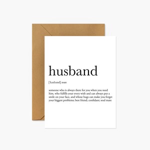 Husband Definition - Wedding & Anniversary Card