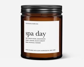 Spa Day Soy Candle, Citrus Floral Jasmine, Self Care Gift