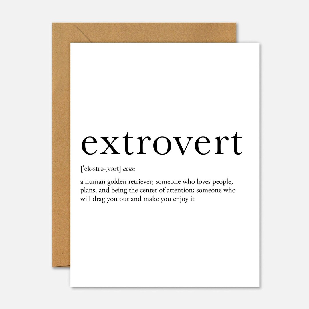 Extrovert Definition – Mental Health Greeting Card - Etsy