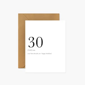 30 Definition Milestone 30th Birthday - Birthday Greeting Card