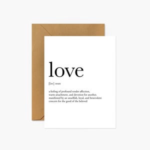 Love Definition Wedding & Anniversary Greeting Card