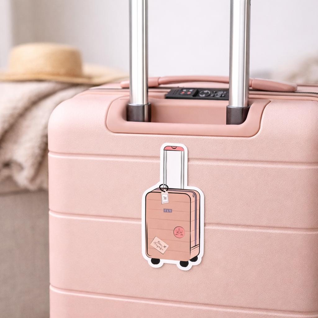 Sticker Rucksack Pink Blush Pink Suitcase Sticker Travel Carry on Vinyl Decal - Etsy