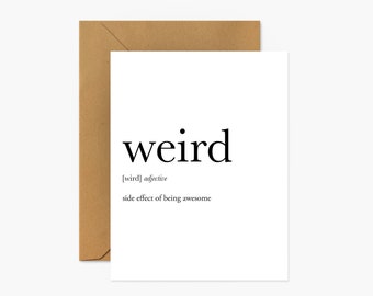 Weird Definition Everyday Greeting Card