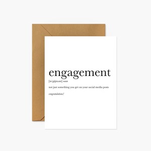 Engagement Definition Wedding & Anniversary Greeting Card