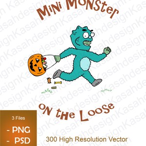 Mini Monster on the Loose SVG - Kid-Friendly Halloween SVG - Cricut Kids Craft | Editable Monster Design - T-Shirt Design - Digital Download