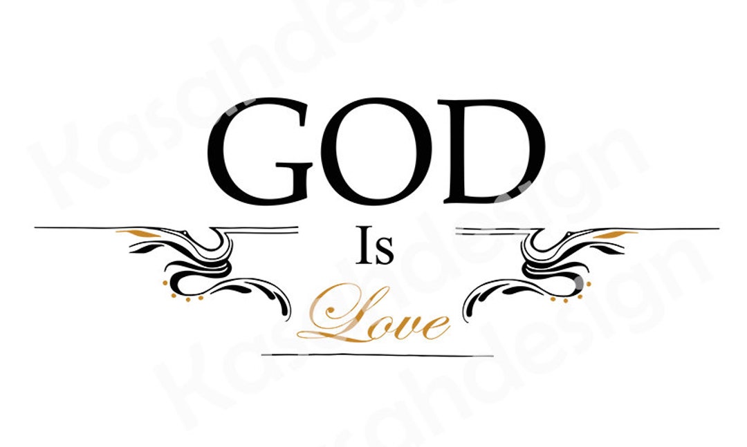 God is Love - Spiritual Quote Digital Download - Hand-drawn Swirl ...
