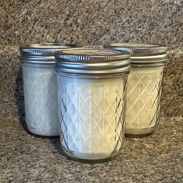 Clearance Soy Candles | Select A Scent | Handmade | Ball Quilted Mason Jar Candle |  Kraft Candle | 8 oz Candle | Jelly Jar Candle