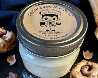 CINNAMON BUNS | Soy Candle | 8 oz Mason Jar  | Winter Candle