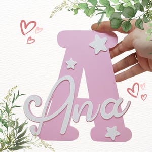 Initial for decorating a children&#39;s room Personalized name for door Door sign Personalized letter Baby room decor