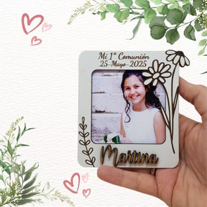 Communion Frame, Communion Gifts, Communion Gifts, Communion Souvenir, Photo Frame Magnet, Wooden Photo Frame, Economic gift,Daisy drawing