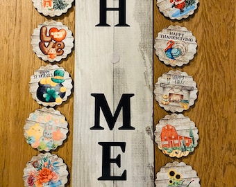 Interchangeable Seasonal Home Sign Wall Hanging Door Hanging