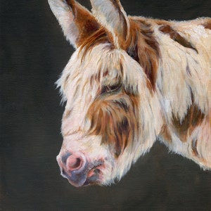 Donkey original oil painting, original artwork, wall art, animal wall art, farm animal, Donkey art, hand painted.