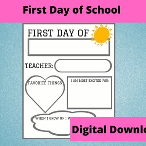First Day of School Printable