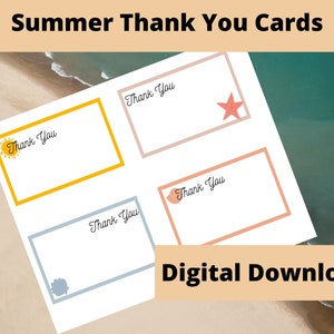 Notas de agradecimiento temáticas de verano/playa