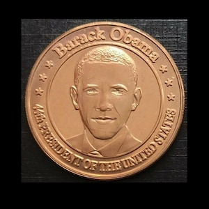Barack Obama - 44:e presidenten - 28 gram. Ren kopparguldrunda!!