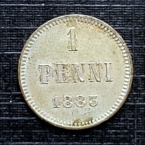 フィンランド - 1883 年 1 ペニー UNC - 未使用!!